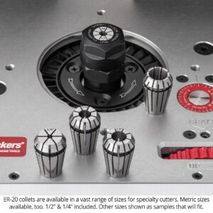 SpinRite Router Motor for Router Lifts and CNC, 3.25HP, Soft Start, Variable Speed, Easy Mount 4.2" Body, Includes Pair of ER20 Collets (1/2" & 1/4"), Collet Nut, Offset Wrench Set