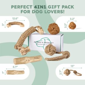 Alfred & Beebee Eco-Friendly Coffee Wood Dog Chew Toy Pack - for Regular Chewers - Dog Dental Chew