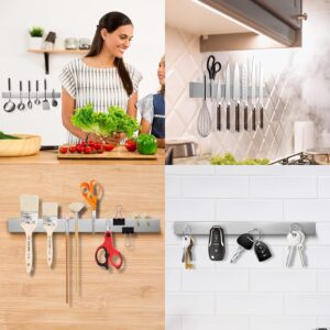 Fohil Magnetic Knife Holder for Wall, Stainless Steel 20 Inch Magnetic Knife Strip Wall Mounted Magnetic Knife Bar Drilling Magnetic Knife Rack for Kitchen Knives Holder Magnetic Tool Holder