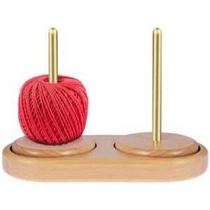 yarn holder for crocheting wooden knitting yarn rack stand with double twirling mechanism yarn spinner holder for crochet delightful surprise giving for knitting lovers