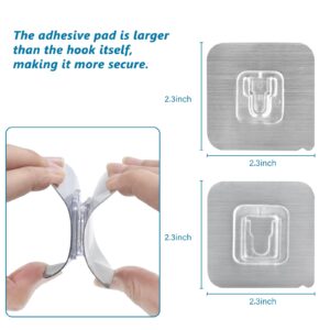 AccEncyc Double Sided Adhesive Hooks 30Pack Double Sided Wall Hooks Clear Self Adhesive Wall Hooks for Hanging Picture Hanging Hook for Bathroom Kitchen Office