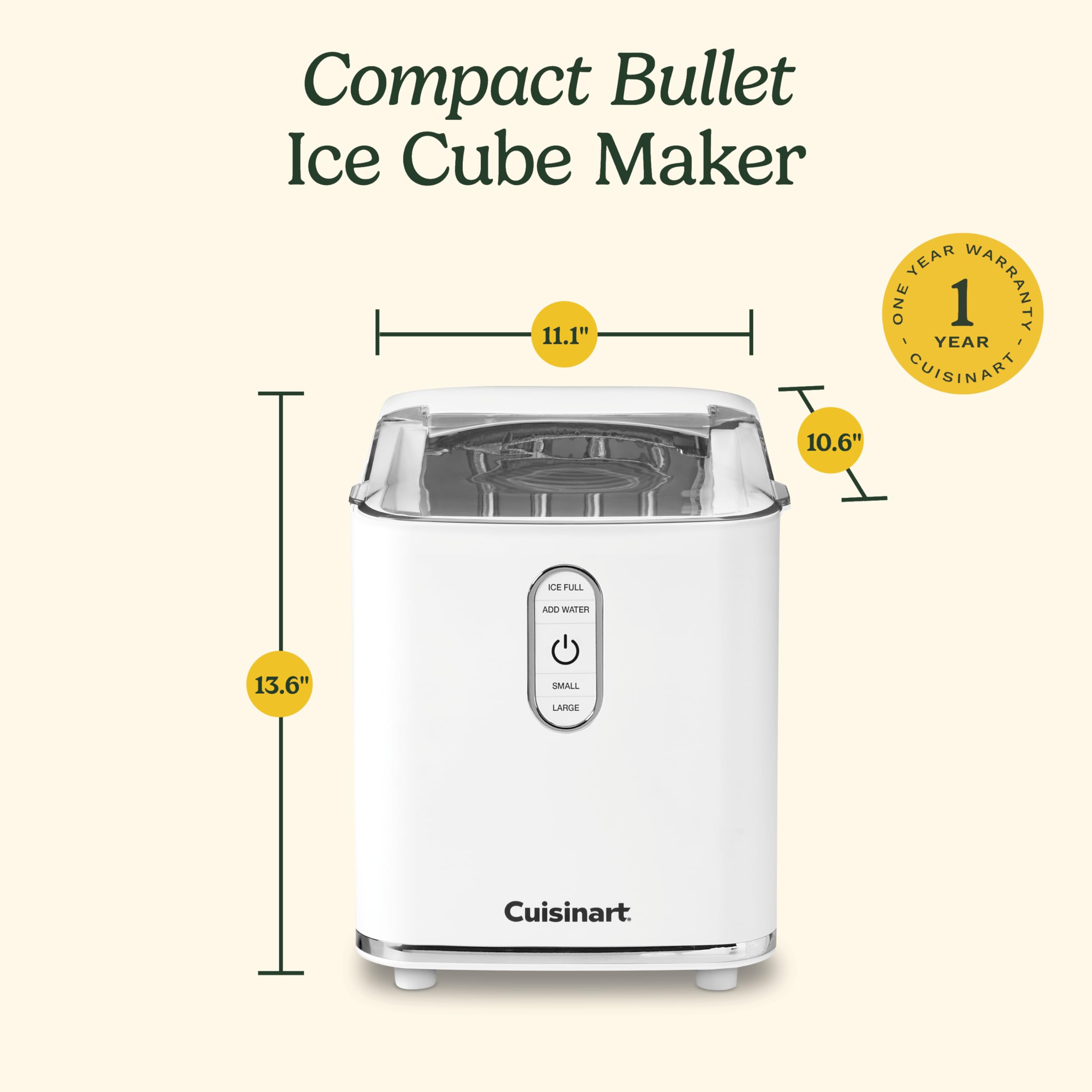 Cuisinart Compact Bullet Ice Cube Maker, IMC-2