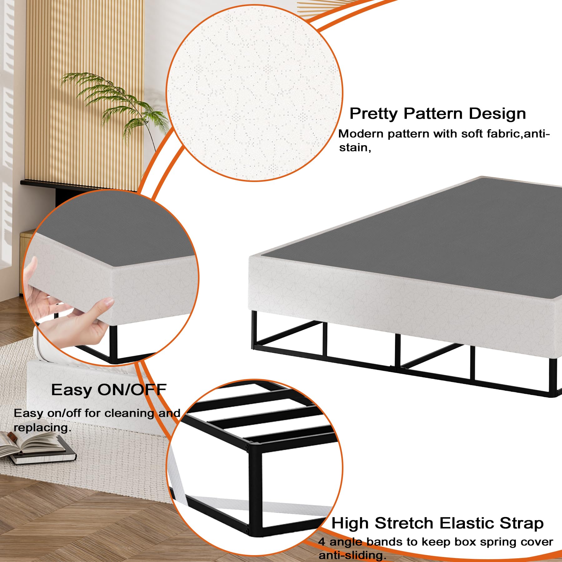 Box Spring for Queen Bed 9 Inch High Profile Queen Box Spring Heavy Duty Metal Queen Size Box Spring Mattress Foundation Sturdy Queen Box Springs for Bed Frame Platform Noisy Free (9 Inch, Queen)