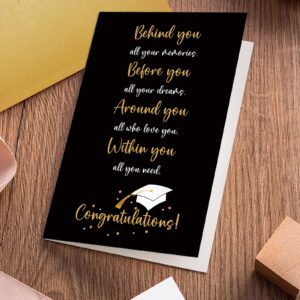 Oamiolek Graduation Card for Him Her, Congratulations Card for Men Women, Congrats Card for Son Daughter Sister Brother, Behind You Before You Within You Card