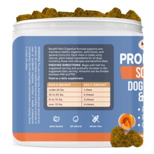 Probiotics for Dogs, Allergy Relief Soft Chew Treats, Fiber Supplement & Enzyme Prebiotic for Digestion Support, Itchy Skin, Reduce Diarrhea - Pumpkin for Dogs, Made in USA (90 ct)