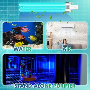 Qualirey 2 Pcs 9W UV Bulb 9 Watt G23 2 Pin Base Replacement UV Light Bulb 9W UV UVC PL-S9 TUV Germicidal Bulb for Outdoor Pond Aquarium