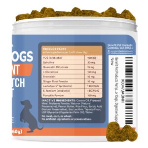 Probiotics for Dogs, Allergy Relief Soft Chew Treats, Fiber Supplement & Enzyme Prebiotic for Digestion Support, Itchy Skin, Reduce Diarrhea - Pumpkin for Dogs, Made in USA (90 ct)