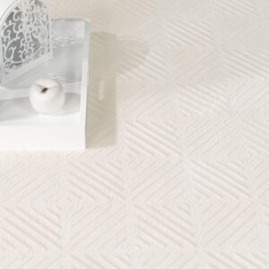 Paco Home Area Rug Washable & Soft with Geometric Pattern - Cream, Size: 6'7" x 9'2"