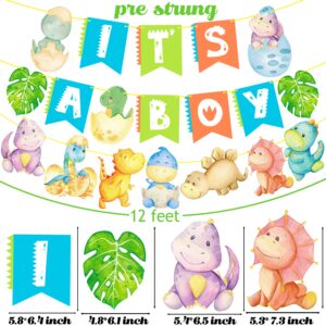 Dinosaur Baby Shower Decoration for Boy Dinosaur It's A Boy Banners Dinosaur Theme Hatching Soon Cake Cupcake Toppers Balloons for Dino Theme Birthday Pregnancy Celebration Party Decorations