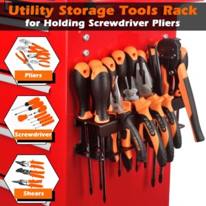 ULIBERMAGNET Magnetic Screwdriver Holder Rack,Heavy Duty Magnetic Tool Holder,Pliers Organizer Rack for Screwdriver, Plier, Shears,Magnetic Mount Tools Rack for Garage,Tool Cart,Pegboards,Workbench