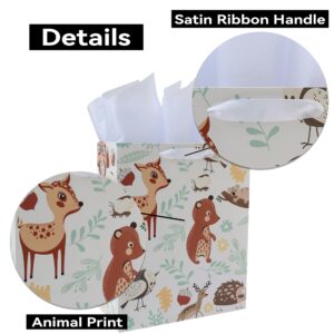 13" Large Animal-themed Gift Bags Set with Greeting Card and Tissue Paper (Animal Design) for Boys', Girls' or Kids Birthday Party, Baby boy, Baby Shower, Newborn, New Moms or Parents - 10.2”x5.2”x13”, 1 Pcs.