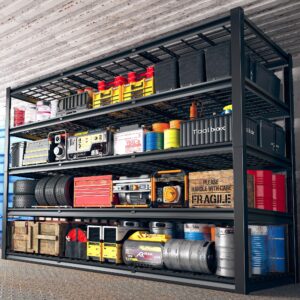 reibii 60" w garage shelving 3000lbs heavy duty storage shelves adjustable 5 tier metal shelving unit for storage rack garage storage shelves industrial utility shelf for basement,72" hx 60" w x 24" d