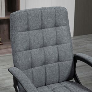 Vinsetto Office Chair, Fabric Computer Desk Chair, Swivel Task Chair with Arms, Adjustable Height, Swivel Wheels, Charcoal Gray