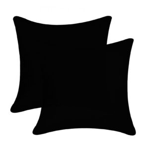 heavyoff pack of 2 outdoor waterproof pillow covers decorative throw pillow covers furniture cushion cases spring for chair patio garden couch tent balcony sofa, black, 28"x28"