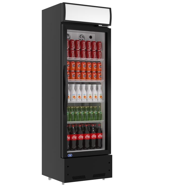 Dvasovio 23" W Refrigerator with Glass Doors, Commercial Upright Refrigerator Display Cooler with LED Lighting, Adjustable Shelves for Beverages, Beer, and Drinks