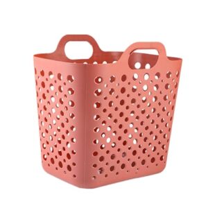 banebor portable laundry hamper with handles, rectangle plastic basket for clothes,bedroom and storage (red, medium)