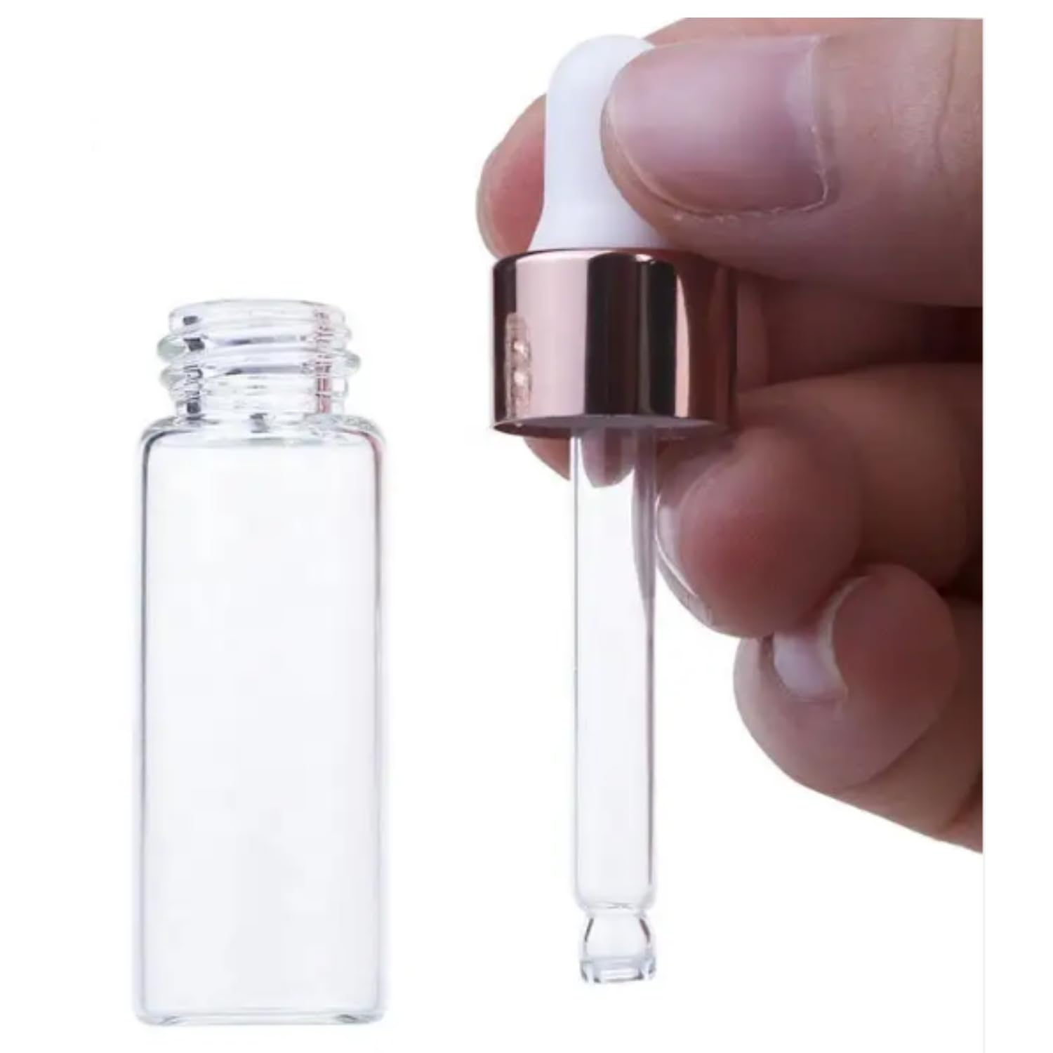 NGARHUG STORE Eye Dropper Bottle Rose for Essential Oils, 4pcs of 1-5ml Glass Bottles with Eye Droppers Tincture Bottles, Leak Proof Travel Bottles