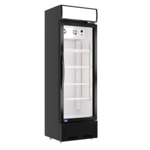 dvasovio 23" w refrigerator with glass doors, commercial upright refrigerator display cooler with led lighting, adjustable shelves for beverages, beer, and drinks