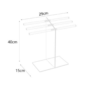 FLCPJGV Hand Towel Holder, T Shape Towel Rack, Free Standing, Clear with Base, Bathroom Organizer Countertop Towel Stand