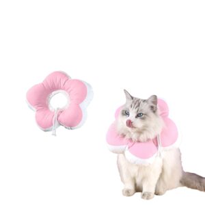 lzdycui cat cone collar soft,adjustable pet collar with waterproof,prevent biting cute flower shape,lightweight cat recovery protective collar for cats,pet,small dogs. (pink, s(6.7-10.6in))