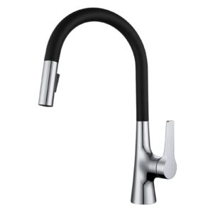 lcary pull out kitchen faucet, high arc 360° swivel kitchen sink faucet with dual function pull down sprayer, solid brass single handle hot and cold water mixer tap