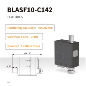 BLASF10-C142 Micro Linear Servo Actuator with Force Sensor(33.7lbs,10mm), High Precision 0.01mm, 5-8mm/s,Coreless Brushless 12V DC Motor,Planetary Roller Screw-for Robotics, Industrial Automation