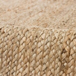 knight fury Scalloped Natural Jute Area Rug, Hand Woven Classic Rug Kitchen Rugs, Rugs for Living & Bedroom (2x3 ft)