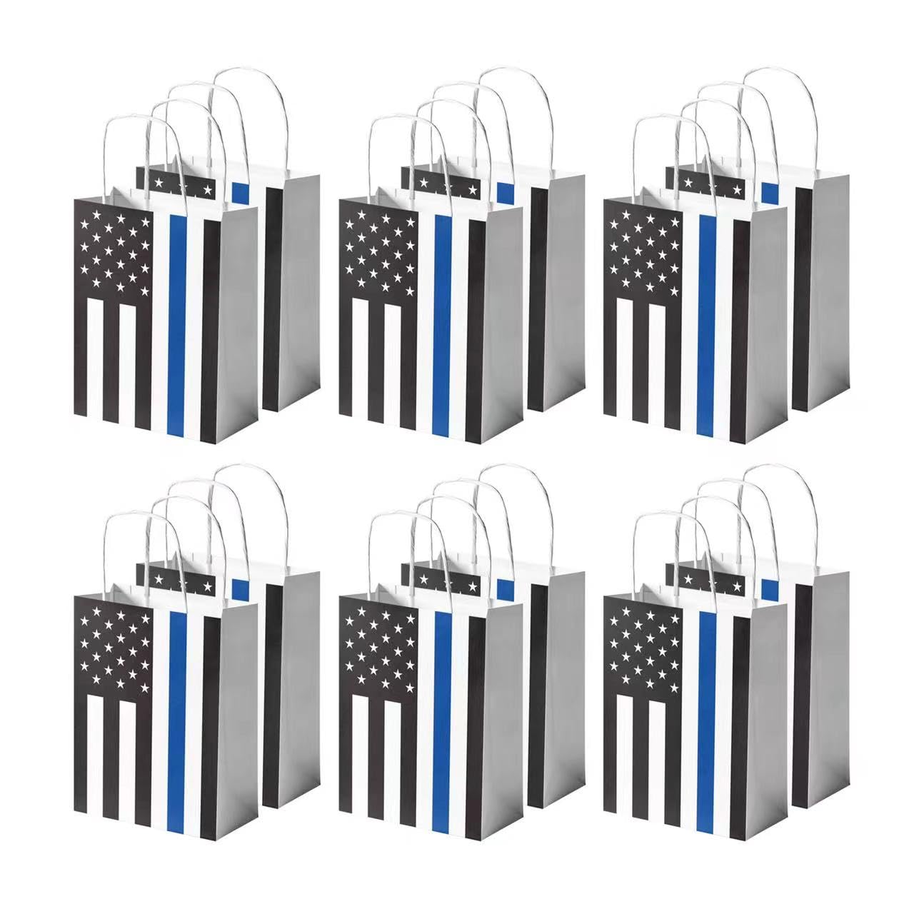 DodelyGz 12 Packs Police Officer Party Gift Bags,Police Graduation Party Retirement Party Birthday Party Favor Supplies,Police Appreciation Party