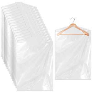 ohuimrt 30 pack garment bags for hanging clothes, clear plastic dry cleaning bags clothes covers for storage suits, shirts, coats, 35.4 x 23.6 inches