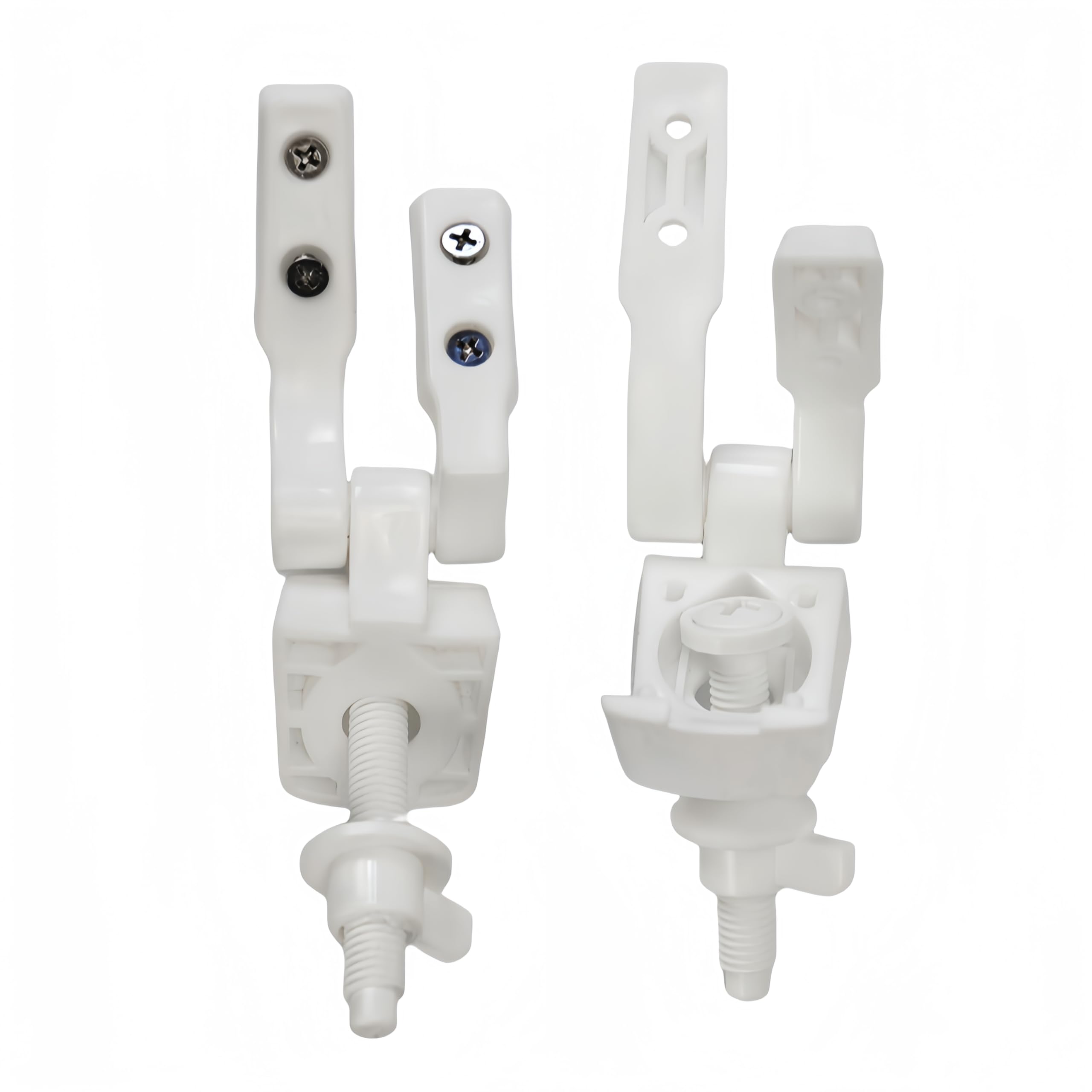 Meaferks Plastic Toilet Seat Hinges, Toilet Seat Bolts Screws Nuts, Universal Toilet Seat Replacement Patrts Fits Most American Toilet lids, 1 Pair White (2Pcs- MFL09)