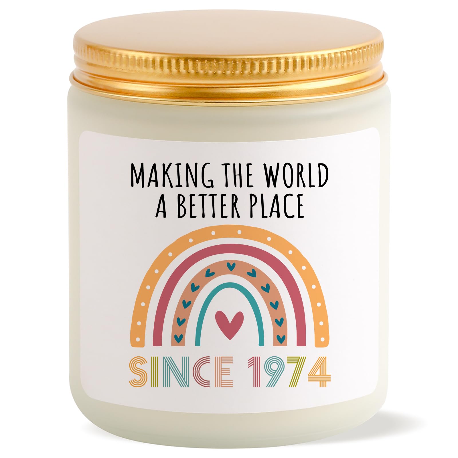 50th Birthday Gifts for Her, 1974 Happy 50th Birthday Gifts for Women, 50 Year Old Birthday Gift Ideas for Wife, Mom, Aunt, 50th Birthday Decorations-50th Birthday Candle(Vanilla Buttercream Scent)