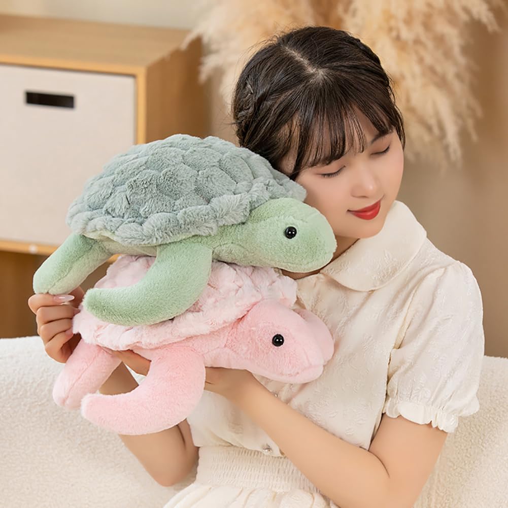 DISXENT Super Cute Pink Sea Turtle Stuffed Animal-11in Soft Tortoise Plushies Toy,Birthday/Christmas Day Pillow Gifts for Kids & Girlfriend (Pink, 11in)