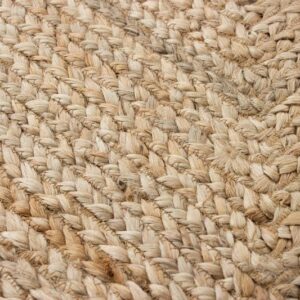 knight fury Scalloped Natural Jute Area Rug, Hand Woven Classic Rug Kitchen Rugs, Rugs for Living & Bedroom (2x3 ft)