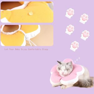 lzdycui Cat Cone Collar Soft,Adjustable Pet Collar with Waterproof,Prevent Biting Cute Flower Shape,Lightweight Cat Recovery Protective Collar for Cats,Pet,Small Dogs. (Pink, S(6.7-10.6in))