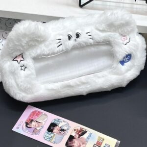 irLocy Cute Pencil Case Plush Kawaii Pencil Pouch Aesthetic Supplies Cute Pencil Pouch (white)