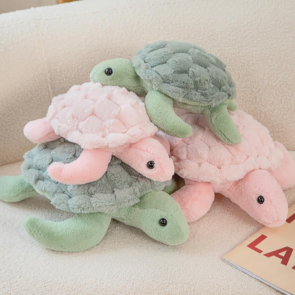 DISXENT Super Cute Pink Sea Turtle Stuffed Animal-11in Soft Tortoise Plushies Toy,Birthday/Christmas Day Pillow Gifts for Kids & Girlfriend (Pink, 11in)