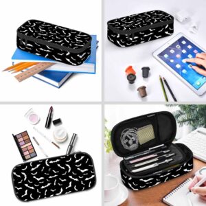 Xuwenz Bat Pencil Case Black Bats Halloween Flying Animal Pencil Bag Pen Markers Pouch Holder Organizer for Office Clerks