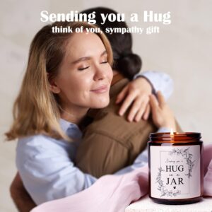 Sympathy Gifts for Loss of Loved One, Sympathy Gift Baskets, Thinking of You Gifts for Women, Bereavement Gift Ideas - Sending You a Hug Candle - Sympathy Cards Candle Condolence Get Well Soon