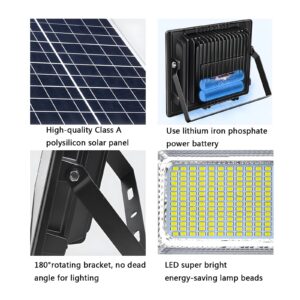 DuBom 100W-800W Solar Flood Light Outdoor Remote,6000K Bright LED,IP67 Waterproof Solar Power Security Light Auto On/Off Dusk to Dawn for Yard, Gazebo, Shed, Barn, Porch, Patio, Garage, Garden (150w)