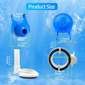 Lychee Light Toilet Flush Valve Assembly for One-Piece Toilets with Flapper and Chain 3-Inch Replacement Parts, Repair Kit, Easy Install.