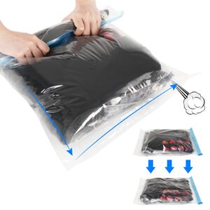 10 Pack Compression Bags Travel Essentials Space Saver Bags Hand Roll-Up Airtight Vacuum Storage Bags Clothes Organizers Home Packaging Pouch for Shoes Cosmetics Comforters Bedding