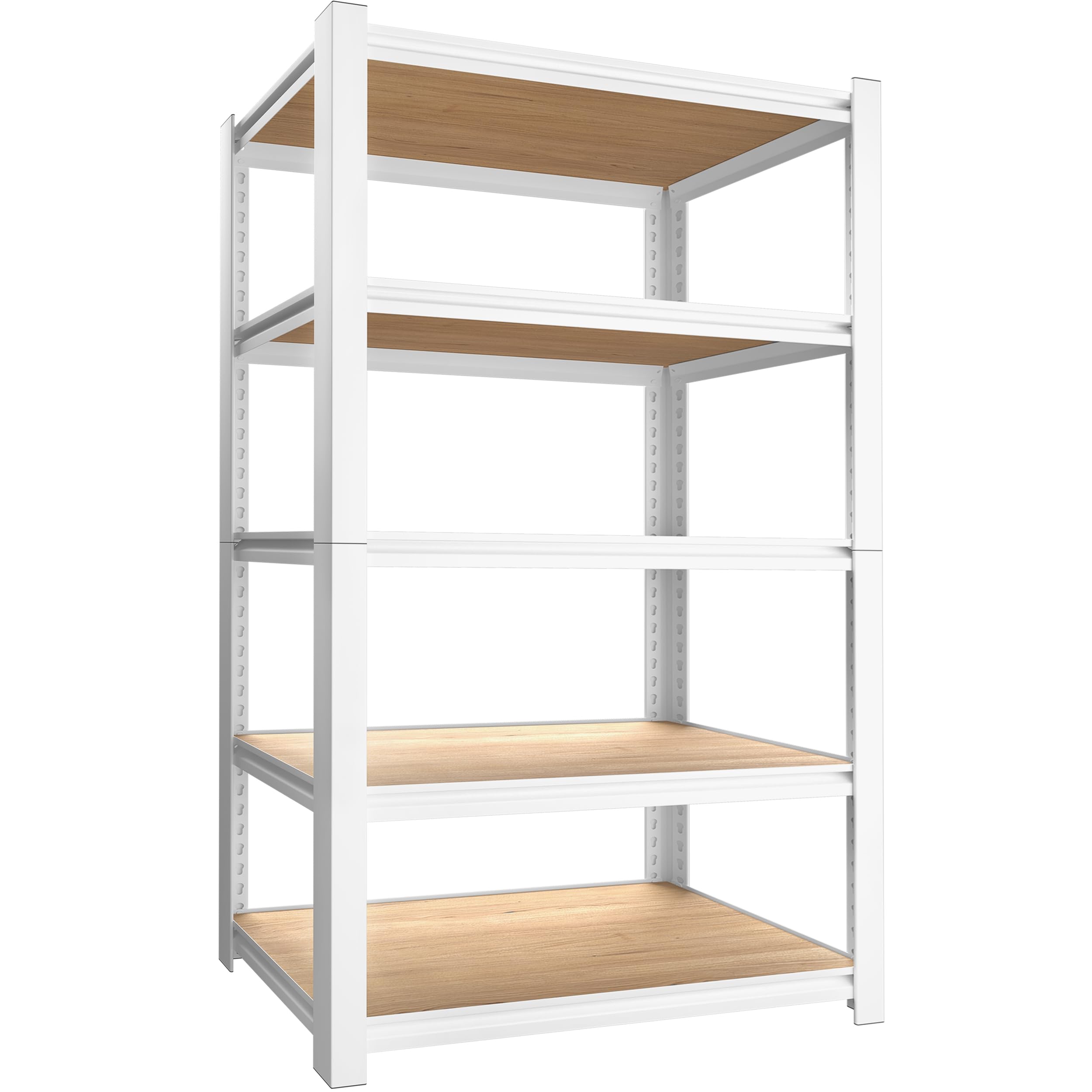 PrimeZone 28" W x 12" D x 59" H Storage Shelves, 5-Tier Adjustable Storage Utility Rack, Heavy Duty Metal Shelving Unit Organization Shelf for Kitchen Pantry Closet Garage Warehouse, White