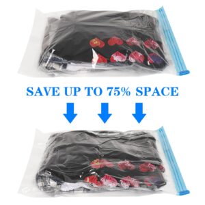 10 Pack Compression Bags Travel Essentials Space Saver Bags Hand Roll-Up Airtight Vacuum Storage Bags Clothes Organizers Home Packaging Pouch for Shoes Cosmetics Comforters Bedding