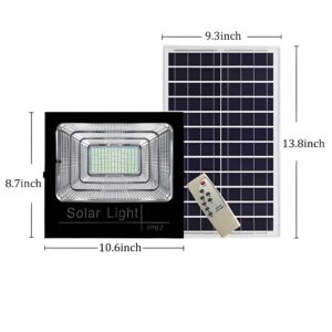 DuBom 100W-800W Solar Flood Light Outdoor Remote,6000K Bright LED,IP67 Waterproof Solar Power Security Light Auto On/Off Dusk to Dawn for Yard, Gazebo, Shed, Barn, Porch, Patio, Garage, Garden (150w)