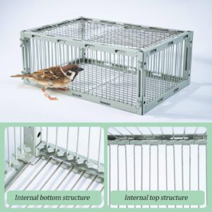 Bird Trap Cage with Escape-Proof,Bird Traps for Small Birds Live,Sparrow Trap,Portable,Easy Assembly and Unharmful.Made of Iron with Anti-Rust Paint A4