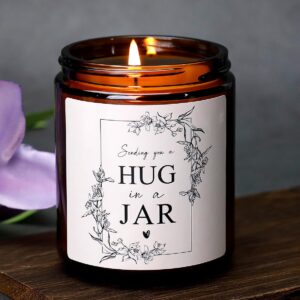 sympathy gifts for loss of loved one, sympathy gift baskets, thinking of you gifts for women, bereavement gift ideas - sending you a hug candle - sympathy cards candle condolence get well soon