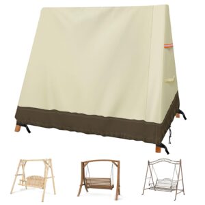 outdoor hammock swing cover a frame 420d waterproof patio porch swing chair cover uv resistant weather protector patio furniture cover 72x67x55 inch, beige