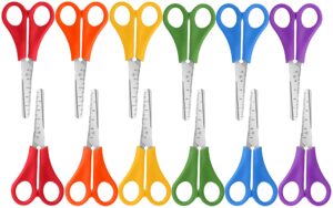 kids scissors bulk of 12-pack, taotree 5" kid scissors for school supplies, kids safety scissors art craft supplies, small scissors, blunt tip scissor for child student classroom scrapbook supplies