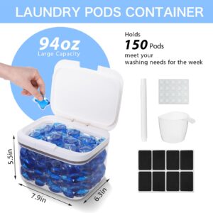 AWZITUO Laundry pod holder,Laundry Pod Container with,Laundry Powder Container 94oz/5.8 lbs for Laundry Room Organization,Laundry Pods for 150 Laundry Balls