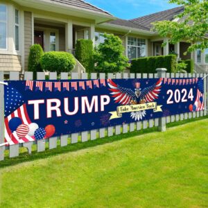 ufocusmi trump 2024 flag donald trump 2024 yard sign take america back banner garden outdoor decorations 8.2 x 1.5 ft